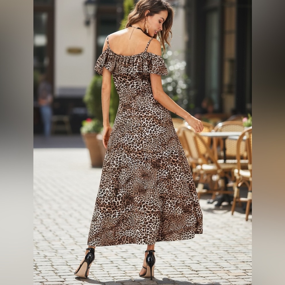 NEW•S-L•Zen Bohemian Wild Child Off The Shoulder Maxi Dress